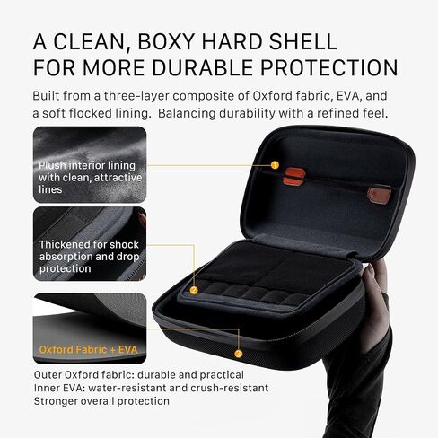 Tilta Universal Carrying Case for Osmo Pocket 3/4 & Action Cameras | Water-Resistant | Large Capacity Multi-Layered Case with Customizable Velcro Dividers | Compact Shell for Outdoor Shooting -Black in Kuwait