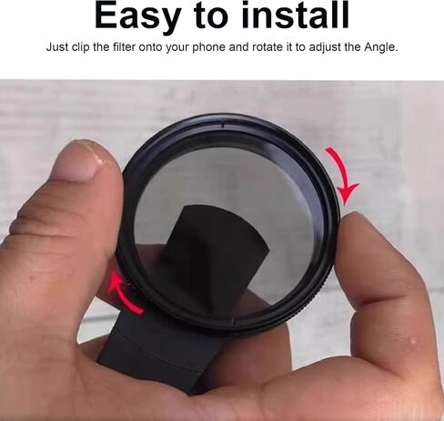 Naroote Smartphone CPL Filter 52MM Polarizing Filter ABS 360 Adjustable Reduces Reflections Improves Color Contrast for Outdoor Photography in Kuwait