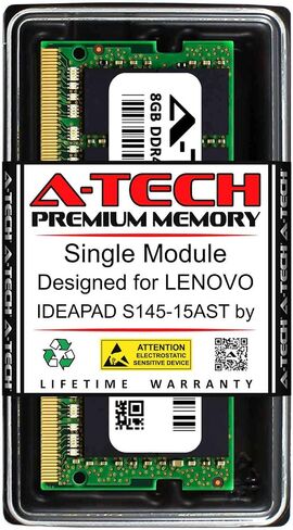 A-Tech 8GB RAM for Lenovo IDEAPAD S145-15AST (1 x 8GB) DDR4 2400MHz SODIMM PC4-19200 260-Pin Non-ECC Unbuffered Laptop Notebook Memory Upgrade Module in Kuwait