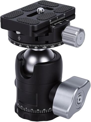 Fabater Tripod Ball Head, 30mm 17.6lbs Load Capacity 360 Degree Rotation 360 Degree Rotating Tripod Head, Panoramic Ball with Full Metal Storage Case Plate Dual Screw Threads, for in Kuwait