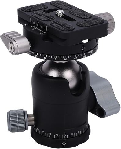 Fabater Tripod Ball Head, 30mm 17.6lbs Load Capacity 360 Degree Rotation 360 Degree Rotating Tripod Head, Panoramic Ball with Full Metal Storage Case Plate Dual Screw Threads, for in Kuwait