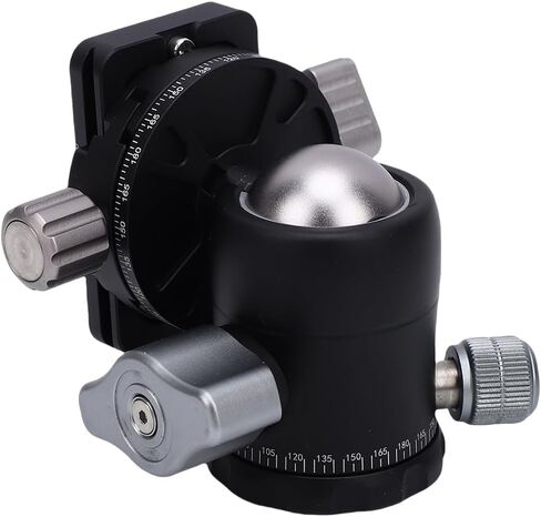Fabater Tripod Ball Head, 30mm 17.6lbs Load Capacity 360 Degree Rotation 360 Degree Rotating Tripod Head, Panoramic Ball with Full Metal Storage Case Plate Dual Screw Threads, for in Kuwait