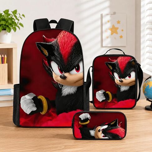 3 in 1 Large Cute Backpack Bundle, Stylish Trendy Anime Printed Backpack with Crossbody Mini Bag & Zipper Pouch, Large Capacity Casual Daypack for Youngsters Daily Travel in Kuwait