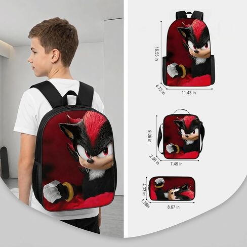 3 in 1 Large Cute Backpack Bundle, Stylish Trendy Anime Printed Backpack with Crossbody Mini Bag & Zipper Pouch, Large Capacity Casual Daypack for Youngsters Daily Travel in Kuwait