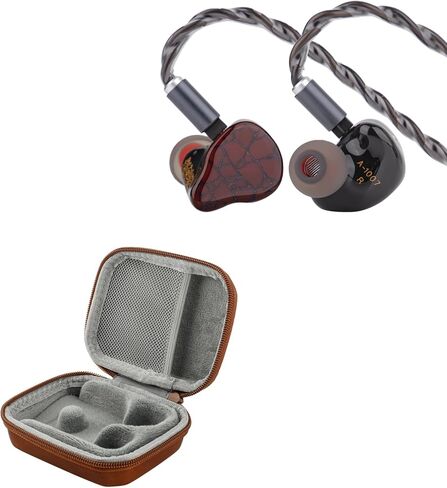 Linsoul Punch Audio Martilo in Ear Monitor, 1 Planar + 2BA + 2DD Hybrid Driver Basshead IEM Earphones + ZiiGaat PELLEPOD Leather Earbud Case in Kuwait