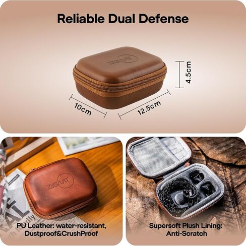 Linsoul Punch Audio Martilo in Ear Monitor, 1 Planar + 2BA + 2DD Hybrid Driver Basshead IEM Earphones + ZiiGaat PELLEPOD Leather Earbud Case in Kuwait