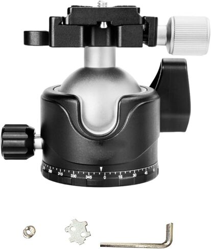 Luocute Low Profile Ball Head, 46mm Metal Panoramic Tripod Head with 1/4 Inch Plate, 3 Separate Locking Knobs for DSLR Camera Tripod Monopod, Load 12kg in Kuwait