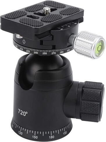 720° Panoramic SLR Camera Ball Head, Wireless Video Ball Head, Aluminum Alloy 36mm Ball Head with Level Vial and Quick Release Plate for DSLR Mirrorless Cameras in Kuwait