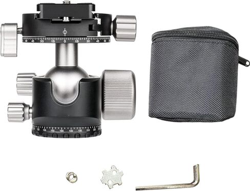 Luocute Low Profile Camera Tripod Ball Head, 40mm Metal Panorama Ball Head with 1/4 Plate, 3 Independent Knobs for DSLR Camera Tripod Monopod Slider in Kuwait