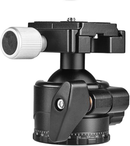 Luocute Low Profile Tripod Ball Head, 35mm Metal Panoramic Ball Head with 1/4 Inch Plate and 3/8 Inch Adapter, for DSLR Camera Tripod Monopod Load 8kg in Kuwait