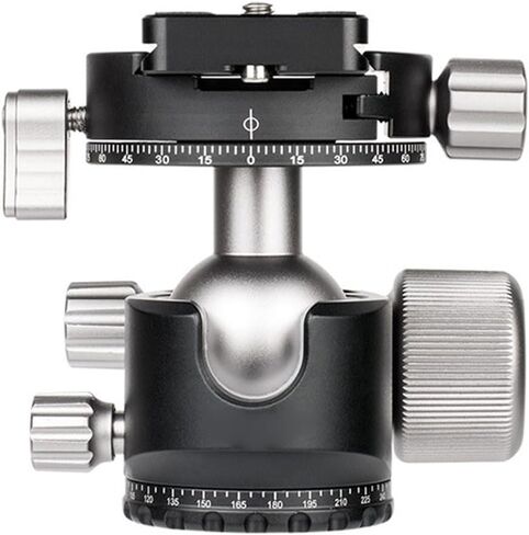 Luocute Low Profile Tripod Ball Head, 35mm Oversized Ball with 3 Independent Knobs, 360 Panoramic Rotation, U Shaped Low Center Design, with 68mm Plate, for DSLR Camera in Kuwait