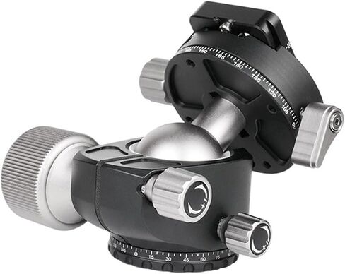 Luocute Low Profile Tripod Ball Head, 35mm Oversized Ball with 3 Independent Knobs, 360 Panoramic Rotation, U Shaped Low Center Design, with 68mm Plate, for DSLR Camera in Kuwait