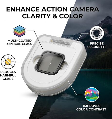 Action Camera CPL Filter, Multi Coated Optical Glass Polarizer Lens Filter, Aluminum Alloy Screw On Design, Reduces Glare Enhances Color for LITHero Action Camera in Kuwait