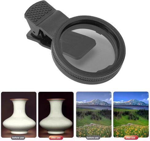 Phone Polarizing Filter for Outdoor Photography, 52mm Reduce Reflections Improve Color 360 Adjustable Photography CPL Filter in Kuwait