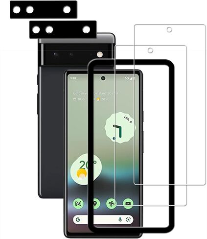Easy Alignment Frame Designed For Google Pixel 6a 5G Tempered Glass Screen Protector 2-Pack Camera Lens Protector Film 2-Pack in Kuwait