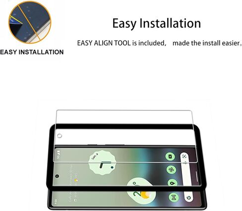 Easy Alignment Frame Designed For Google Pixel 6a 5G Tempered Glass Screen Protector 2-Pack Camera Lens Protector Film 2-Pack in Kuwait