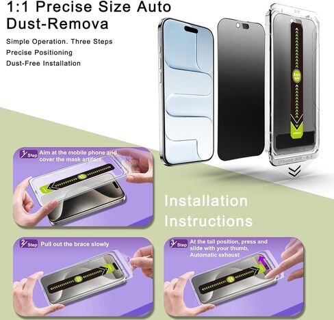 [2-Pack Matte Privacy Anti-Spy Screen Protector for iPhone Air (6.5-Inch),Anti-Glare,9H Tempered Glass,Full Coverage,Anti-Fingerprint,Auto Dust Removal,Bubble-Free in Kuwait