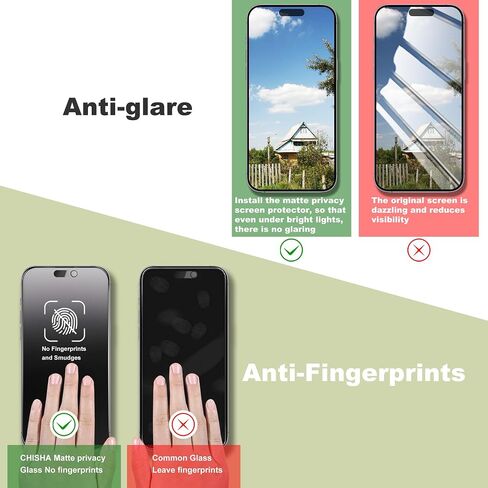 [2-Pack Matte Privacy Anti-Spy Screen Protector for iPhone Air (6.5-Inch),Anti-Glare,9H Tempered Glass,Full Coverage,Anti-Fingerprint,Auto Dust Removal,Bubble-Free in Kuwait