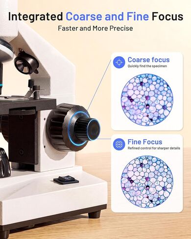 TOMLOV Compound Microscope with Coarse & Fine Focus for Students, 40X-2000X in Kuwait