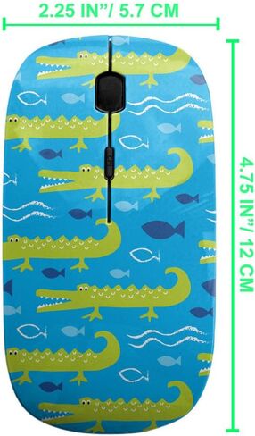 2.4GHz USB Wireless Mouse, Alligator Crocodile Pattern, Ergonomic Slim Computer Mice for Kids in Kuwait