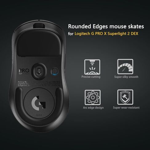 Mouse Skatez/Mouse Feet for Logitech G PRO X Superlight 2 DEX (Black) in Saudi Arabia