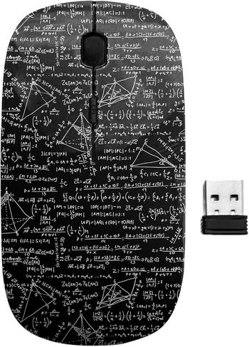 2.4GHz USB Wireless Mouse, Maths Pattern, Ergonomic Slim Computer Mice for Kids in Kuwait