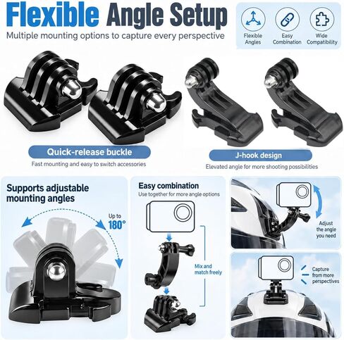 Action Camera Mounts and Accessories Kit, J-Hook Buckle Mounts in Kuwait
