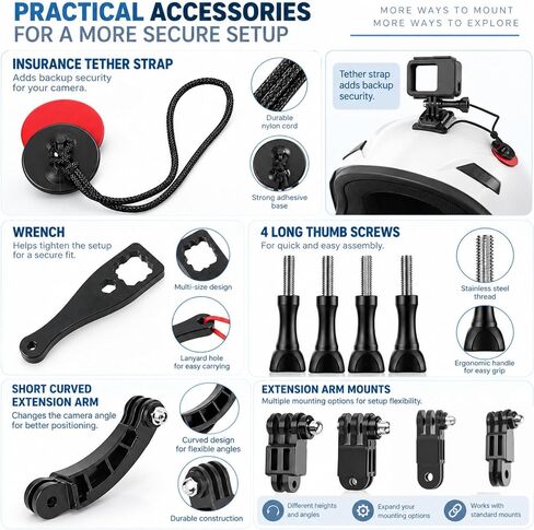 Action Camera Mounts and Accessories Kit, J-Hook Buckle Mounts in Kuwait