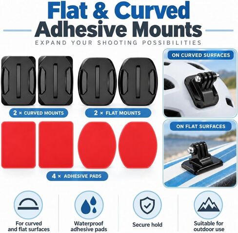 Action Camera Mounts and Accessories Kit, J-Hook Buckle Mounts in Kuwait