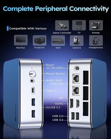 Getorli i5-13420H Mini PC, 16GB DDR4 512G SSD, Triple Display Small Desktop in Kuwait