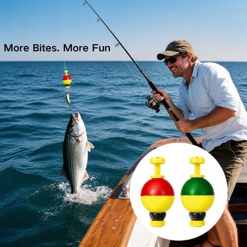 10 Pack Fishing Bobbers Floats, 3/4 Inch Weighted Slip Bobber (Foam Floats) in Kuwait
