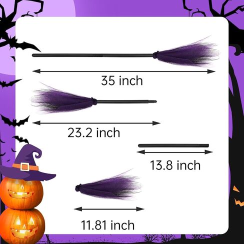 Halloween Witch Broom,Small Purple Plastic Witch Broom Props, Halloween Costume Accessories, Photo Props and Party Accessories. in Kuwait