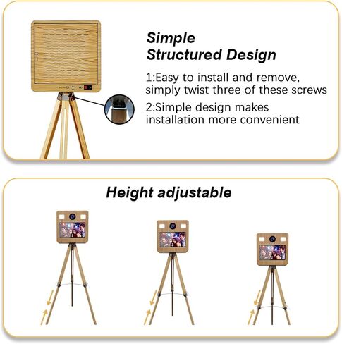 DSLR Photo Booth Machine with Flight Case, Portable Photo Booth with 15.6"Touch Screen, Vintage Photo Booth Machine with 2 Fill Lights for Events Parties Wedding Rental (15.6" Photobooth) in Kuwait