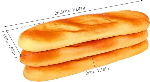 Artificial Long Loaf Bread for Bakery Display 3pcs Realistic Fake Baguette in Kuwait