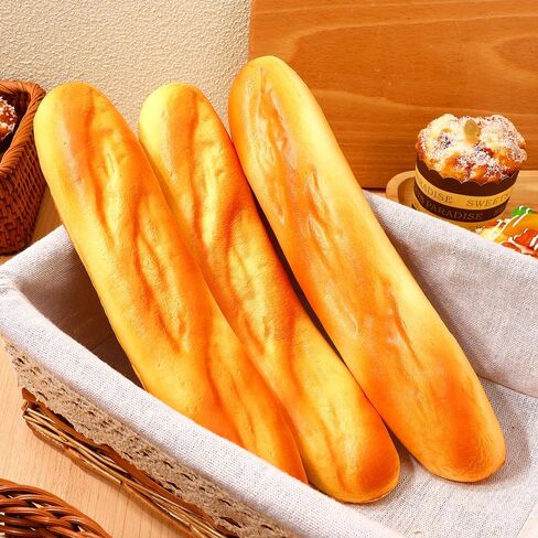 Artificial Long Loaf Bread for Bakery Display 3pcs Realistic Fake Baguette in Kuwait