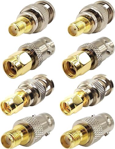BNC to SMA Adapter SMA to BNC Male to Female Coaxial Connector Kit Suitable for Amateur Radio Coaxial Cable 8pcs in Kuwait