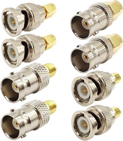 BNC to SMA Adapter SMA to BNC Male to Female Coaxial Connector Kit Suitable for Amateur Radio Coaxial Cable 8pcs in Kuwait