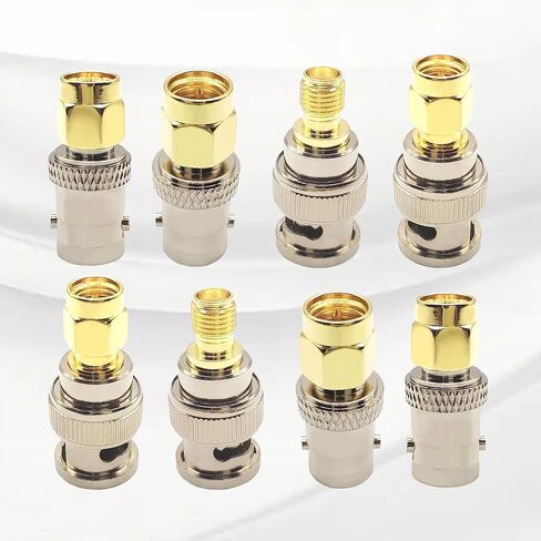 BNC to SMA Adapter SMA to BNC Male to Female Coaxial Connector Kit Suitable for Amateur Radio Coaxial Cable 8pcs in Kuwait