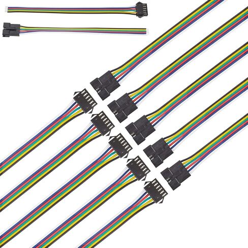 10PCS 5 Pairs JST SM 6 Pin Connectors 22 AWG Male Female LED Wire Connector Adapter Electrical Cable 150mm for WS2812B WS2811 WS2812 WS2814 SK6812 FOCB CCT LED Strip for Arduino in Kuwait