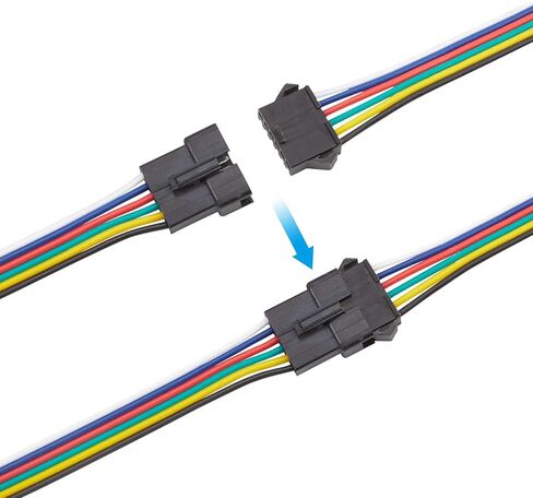 10PCS 5 Pairs JST SM 6 Pin Connectors 22 AWG Male Female LED Wire Connector Adapter Electrical Cable 150mm for WS2812B WS2811 WS2812 WS2814 SK6812 FOCB CCT LED Strip for Arduino in Kuwait