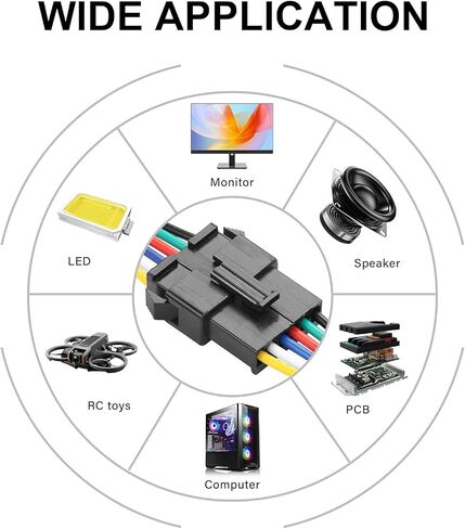 10PCS 5 Pairs JST SM 6 Pin Connectors 22 AWG Male Female LED Wire Connector Adapter Electrical Cable 150mm for WS2812B WS2811 WS2812 WS2814 SK6812 FOCB CCT LED Strip for Arduino in Kuwait