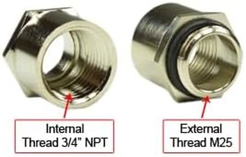 M25 to 3/4" NPT thread adapters with O-Ring Gasket, 10 Pack in Kuwait