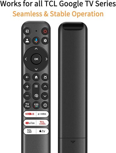 RC813 Voice Remote Control, Universal for TCL Google TV, Replacement Remote Compatible with TCL QM8 QM7 S5 S4 S3 Q7 Q6 Q5 4K UHD HDR LED QLED QD-Mini LED Full-HD Smart TVs in Kuwait
