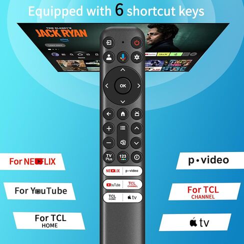 RC813 Voice Remote Control, Universal for TCL Google TV, Replacement Remote Compatible with TCL QM8 QM7 S5 S4 S3 Q7 Q6 Q5 4K UHD HDR LED QLED QD-Mini LED Full-HD Smart TVs in Kuwait