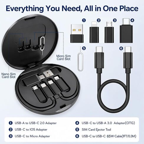 Yesimla USB C to Micro USB Adapter Kit, USB C to USB 3.0 OTG Adapter in Kuwait