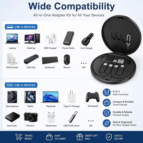 Yesimla USB C to Micro USB Adapter Kit, USB C to USB 3.0 OTG Adapter in Kuwait