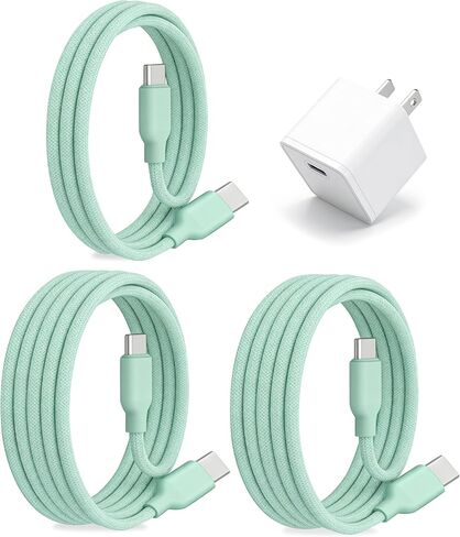 30W USB C Fast Charger, PD PPS Charger, 3 Cables, Green in Kuwait