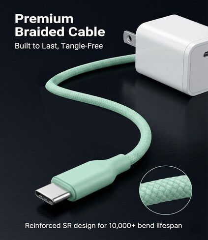 30W USB C Fast Charger, PD PPS Charger, 3 Cables, Green in Kuwait