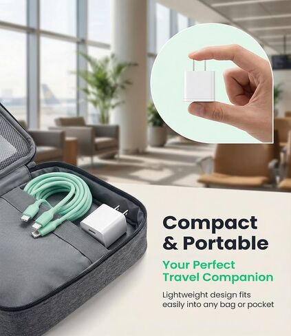 30W USB C Fast Charger, PD PPS Charger, 3 Cables, Green in Kuwait