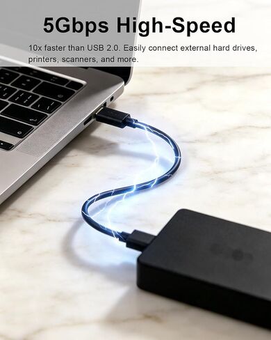 Replacement USB 3.0 Micro B Cable External Hard Drive Cord, 1.6FT in Kuwait